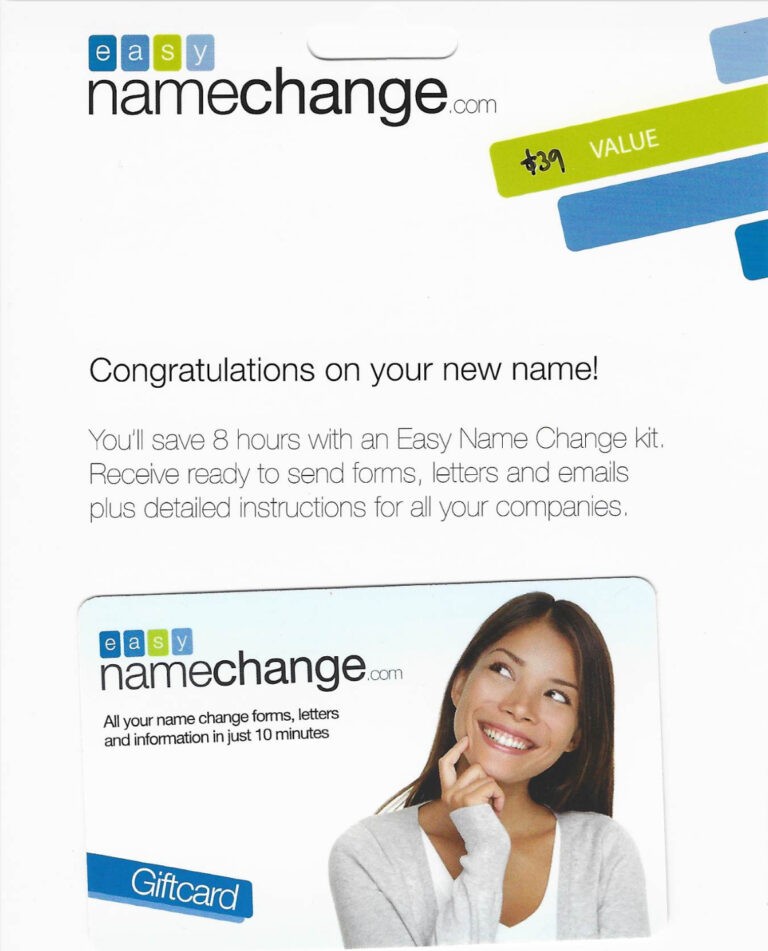 FREE $39 print-at-home kit from EasyNameChange.com
