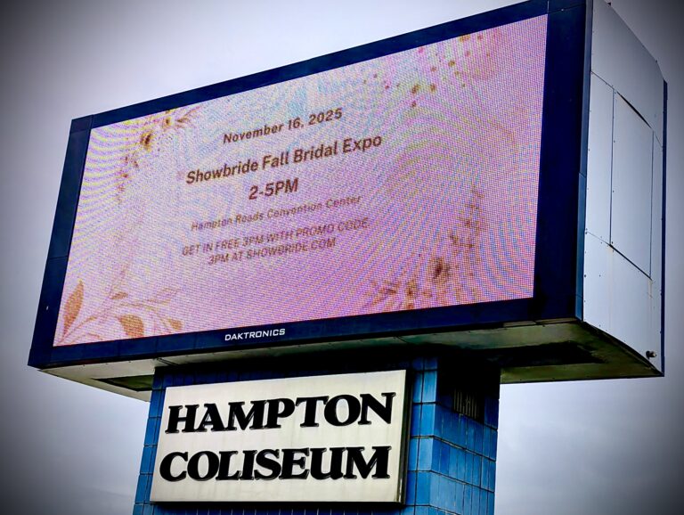 The marquee at the Hampton Roads Convention Center