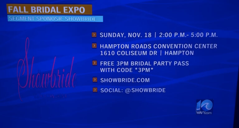 Fall Bridal Expo on Nov. 16th, not the 18th.