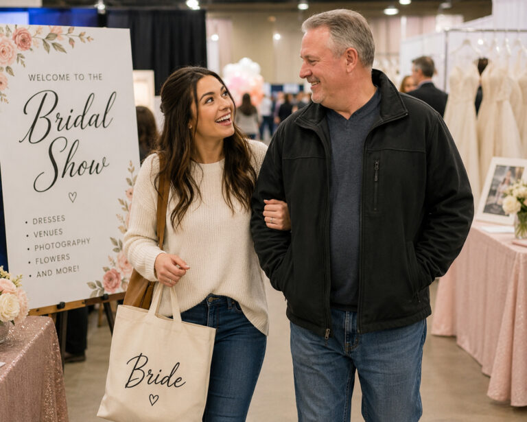 Why bring your dad to a bridal expo?